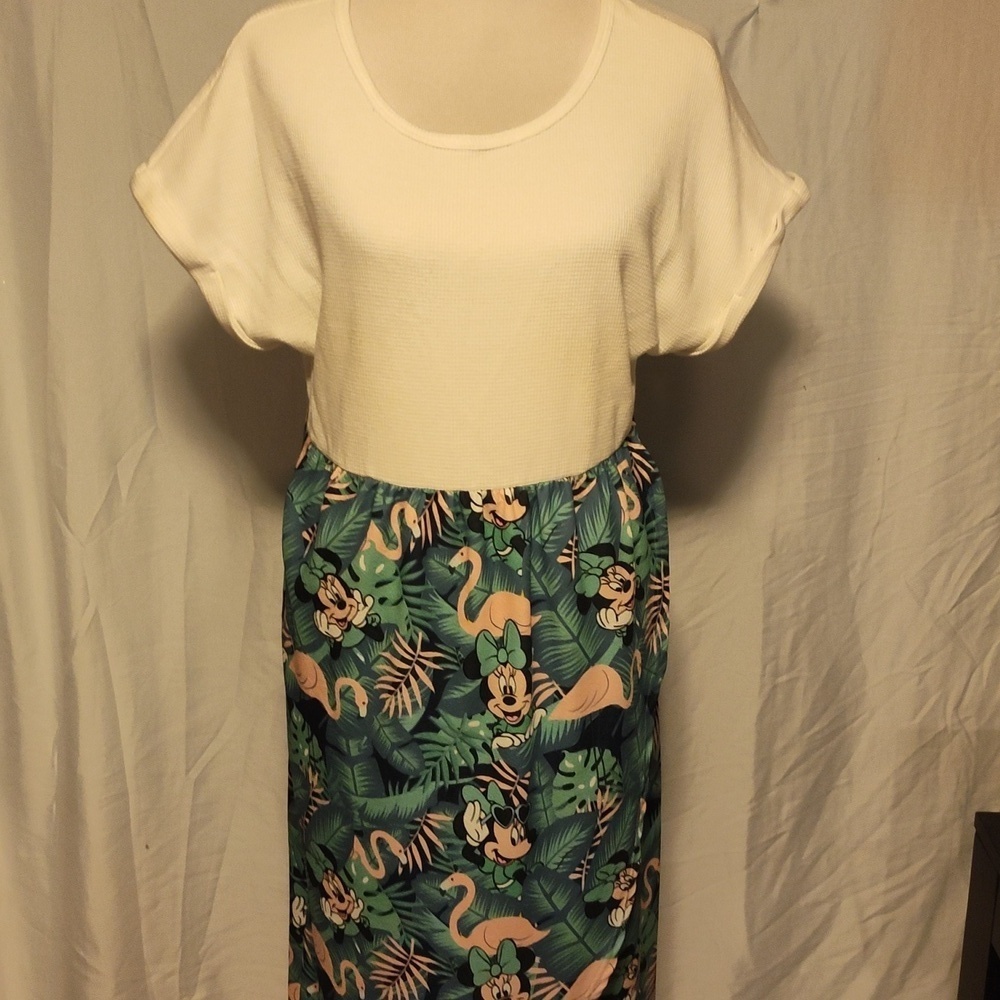 Pat Pat Disney Dress Women's Extra Large Minnie Mouse Tropical Flamingo